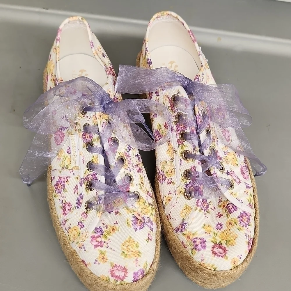 𝅺loveshackfancy superga women's size 39.5 EUC tropical sunset